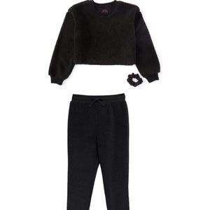 Plush Teddy Cropped Pullover and Jogger Pants Sundown Splendid Girls Ashley Cozy